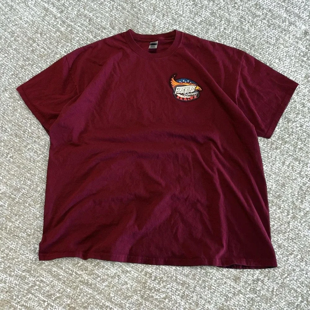 SOLD Gildan burgundy red racing graphic tee 2XL - Picture 2 of 6